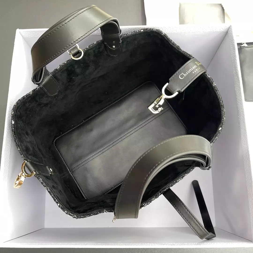 Medium Dior Toujours Bag Black Cannage Tweed - Repbags.ru - Image 9