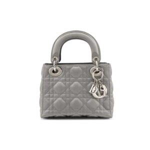 Mini Lady Dior Bag Grey Cannage Leather