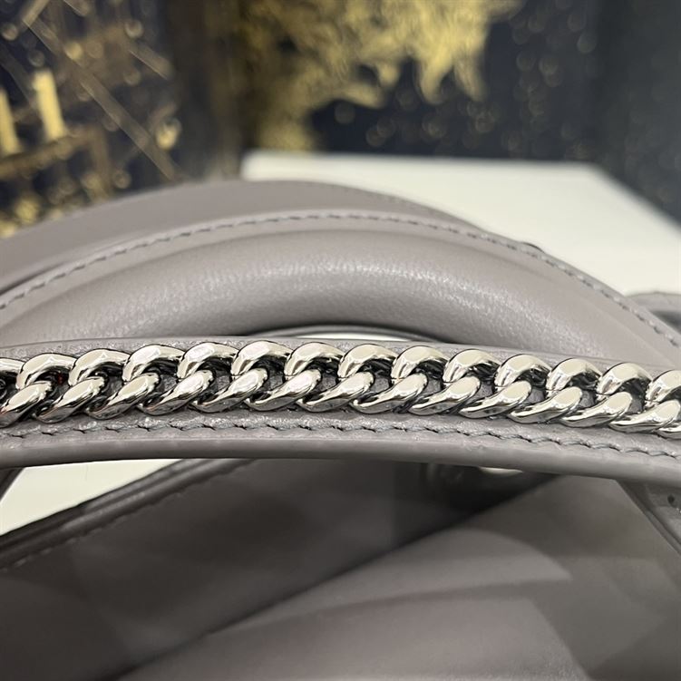 Mini Lady Dior Bag Grey Cannage Leather - Image 7