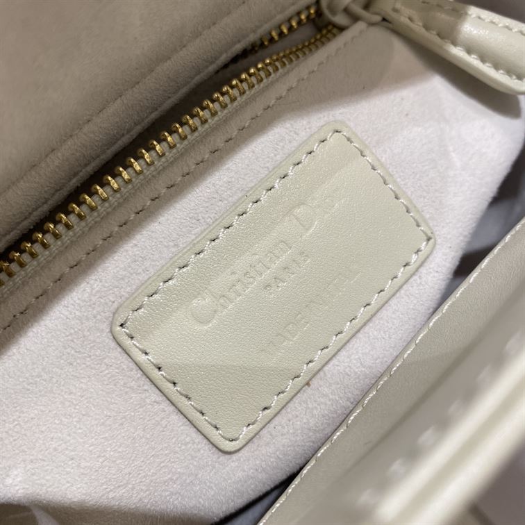Mini Lady Dior Bag Latte Cannage Calfskin - Image 10