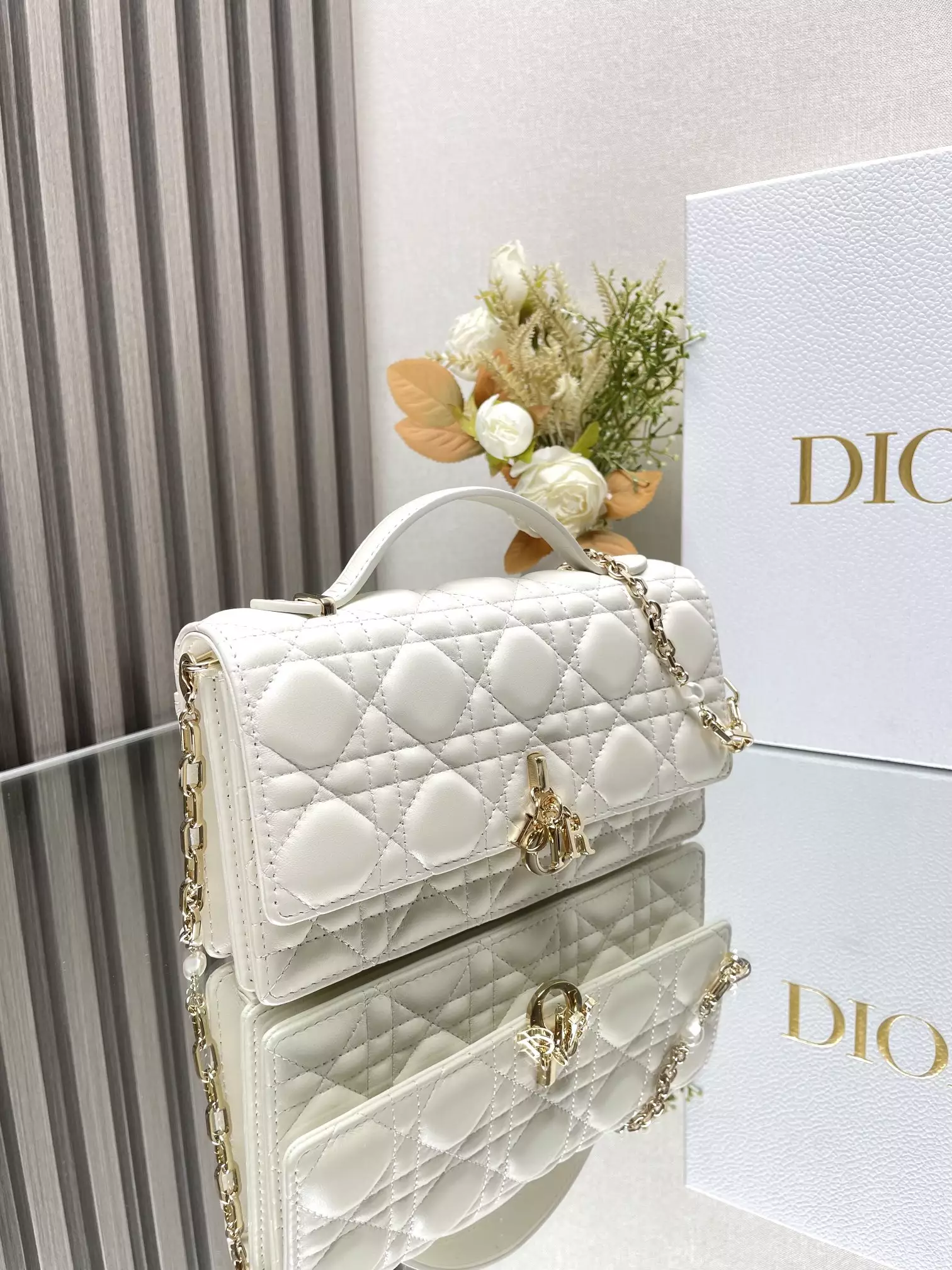My Dior Mini Bag White Cannage Lambskin - Repbags.ru - Image 4
