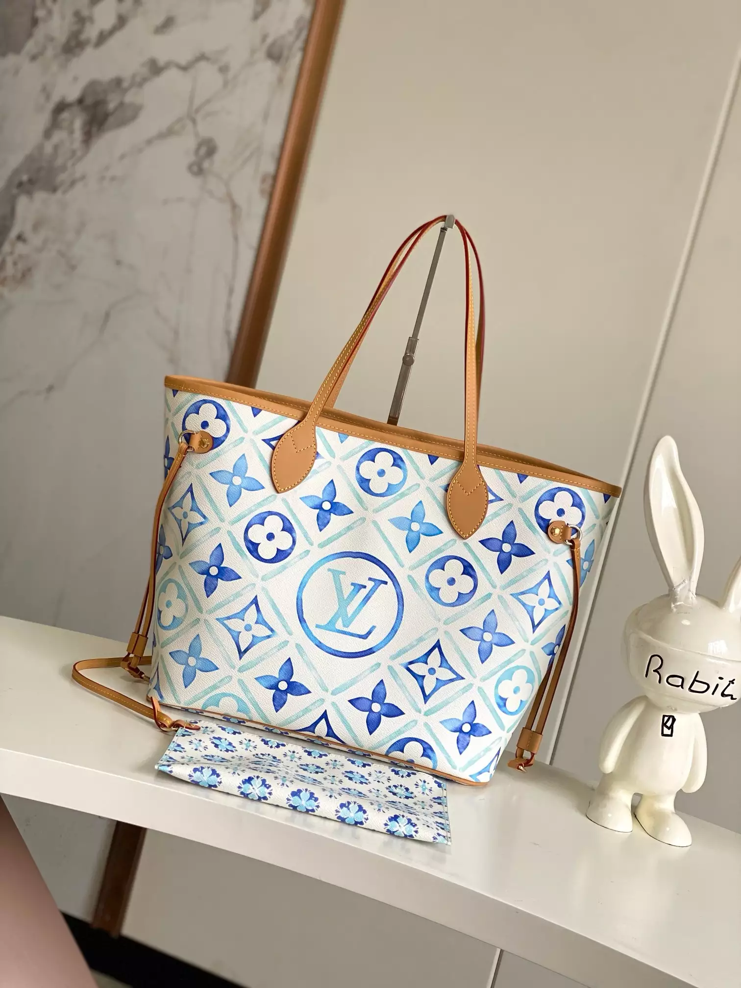 Neverfull MM Lagoon Blue Monogram Tiles Canvas - Repbags.ru - Image 3