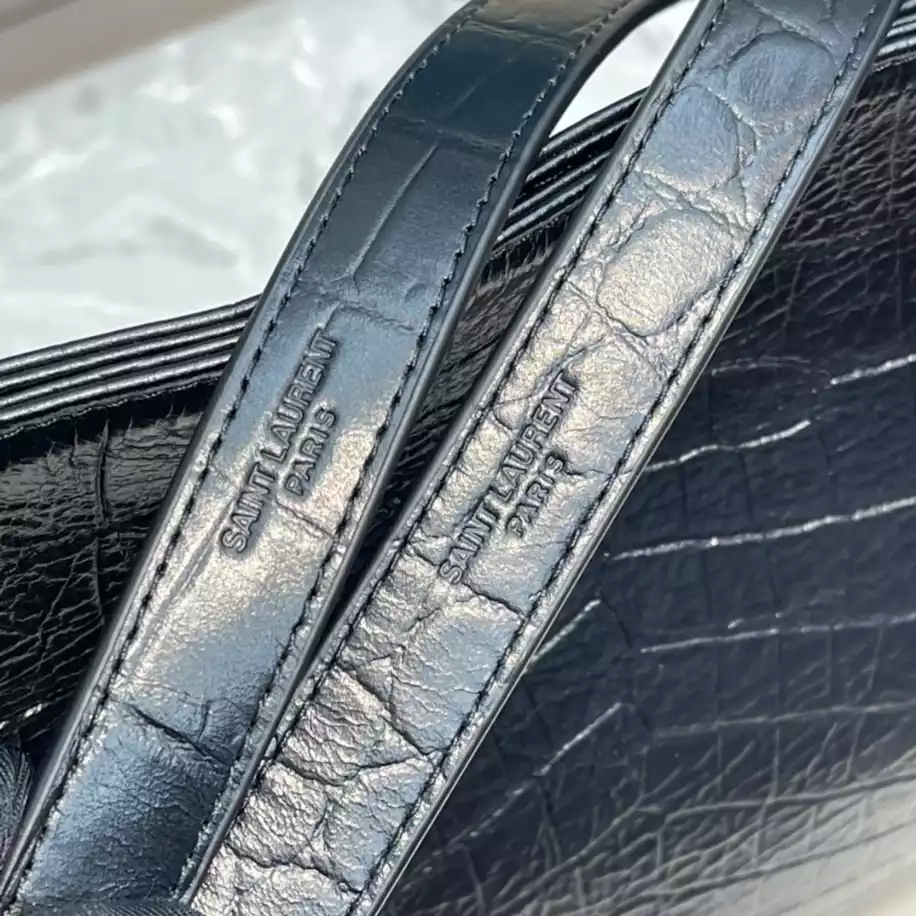 Niki Medium Shopping Bag in Crocodile-Embossed Leather - Image 11