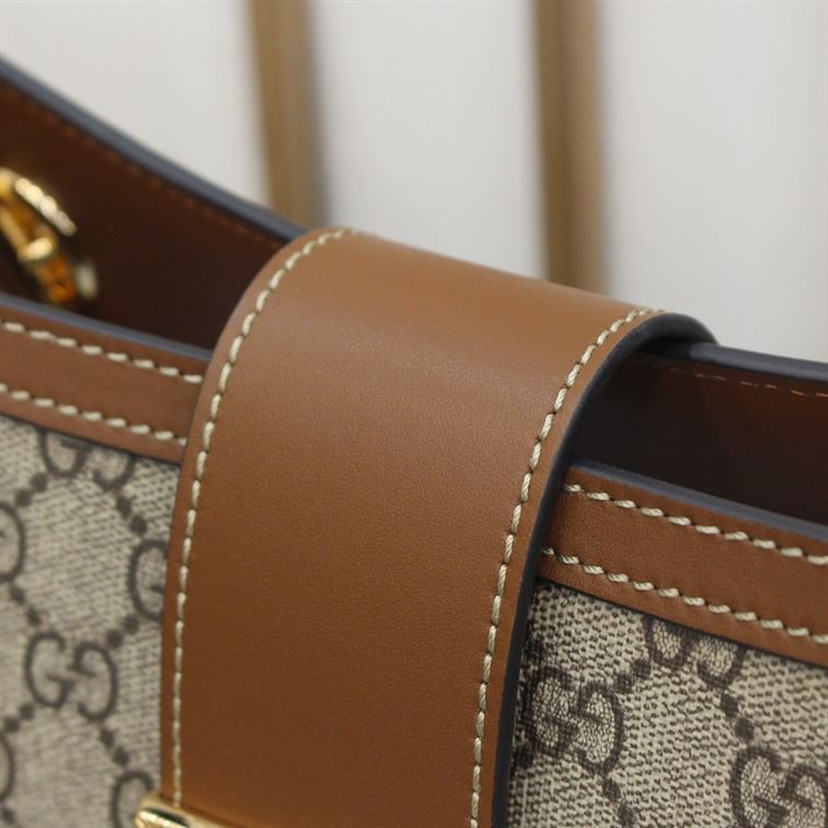 Padlock medium GG shoulder bag Beige/ebony brown leather detail - GB086 - Image 5