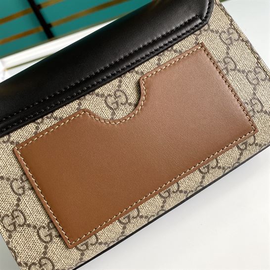 Padlock small GG shoulder bag Black leather top - GB081 - Image 6