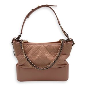 Gabrielle Crossbody Bag Medium Pink in Calfskin, Gold hardware