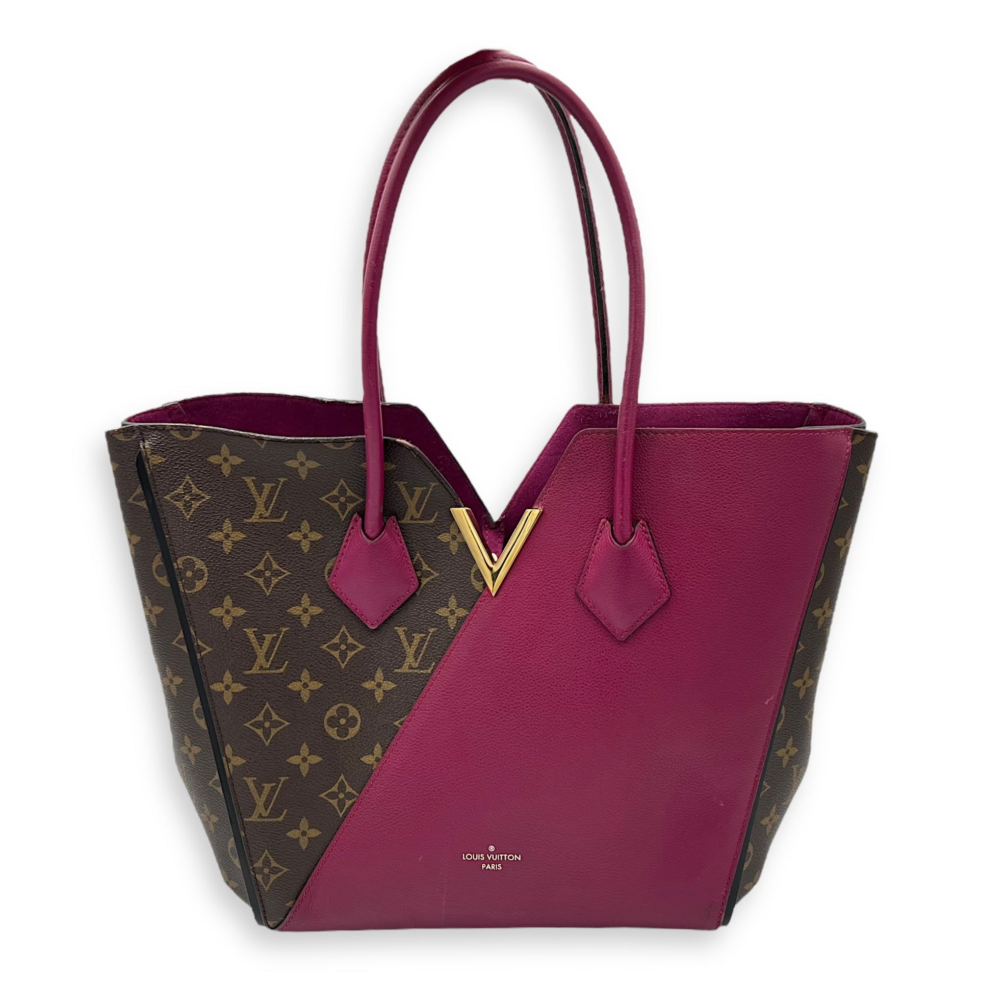 Kimono Top Handle Bag MM Brown in Monogram Coated Canvas, Gold hardware