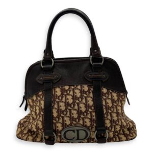 Trotteur Top Handle Bag Brown in Canvas, Ruthenium hardware