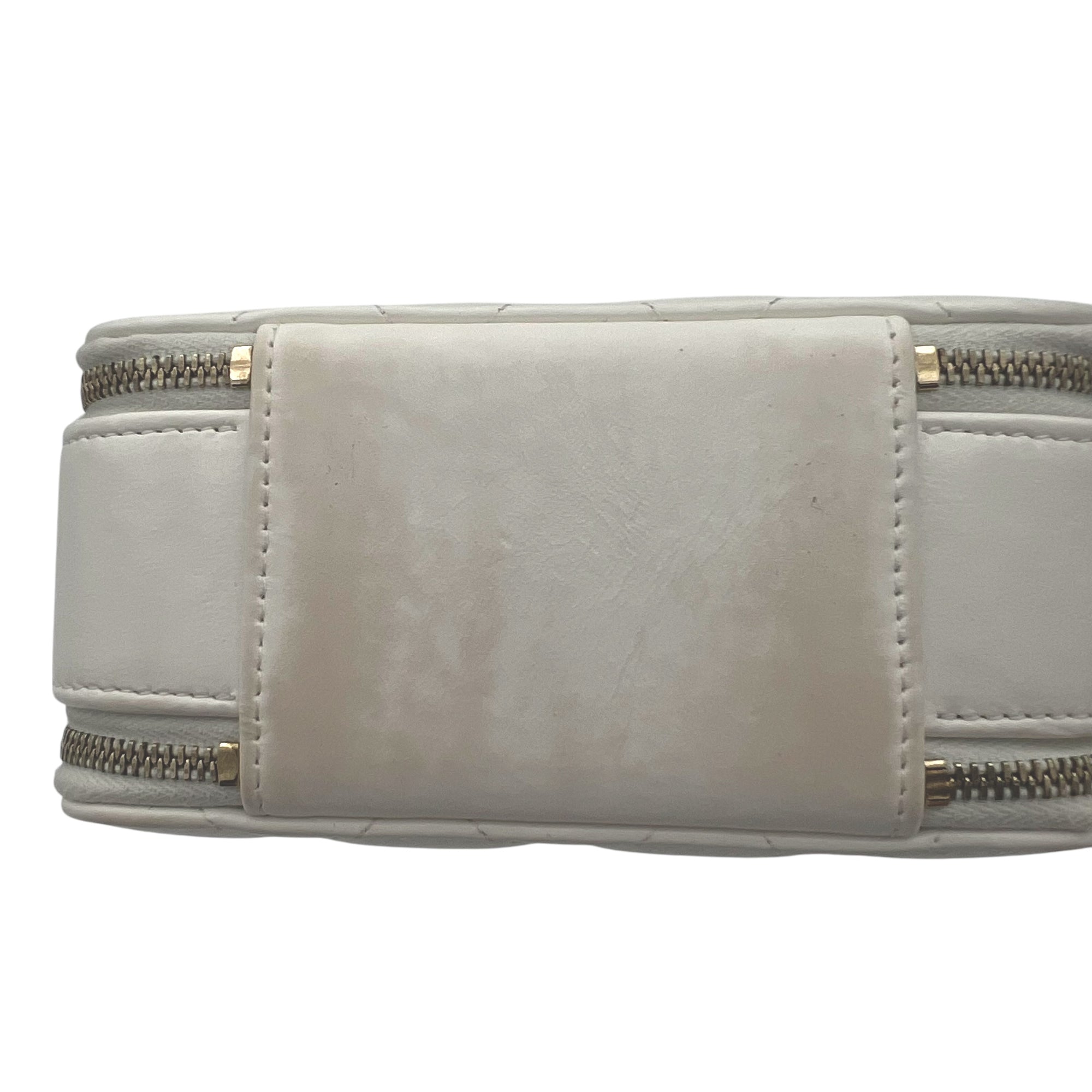 Vanity Top Handle Bag White in Calfskin, Gold hardware - Image 7