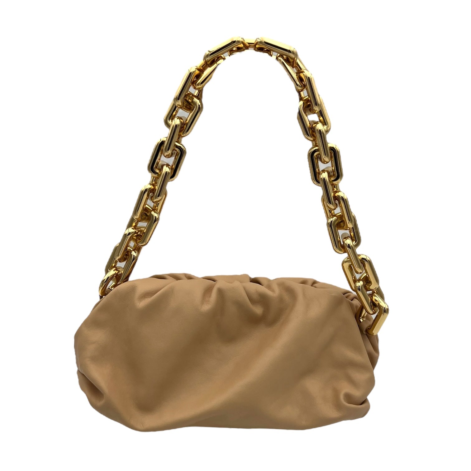 Chain Pouch Shoulder Bag Beige in Lambskin, Gold hardware - Image 10