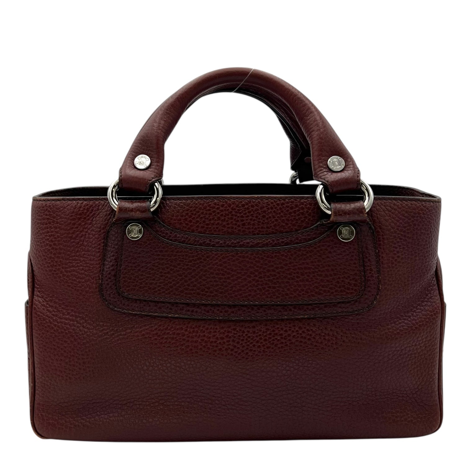 Boogie Top Handle Bag Brown in Calfskin, Silver hardware