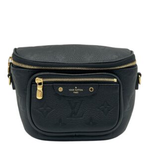 BumBag Belt Bag Black in Empreinte Leather, Gold hardware