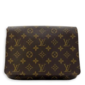 Musette Tango Shoulder Bag Brown in Monogram Coated Canvas, Gold hardware