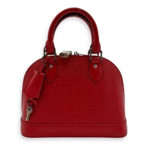 Alma Top Handle Bag BB Red in Epi Leather, Silver hardware