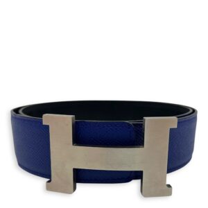 H 90cm Black and Blue Belt in Epsom, Brushed Palladium hardware