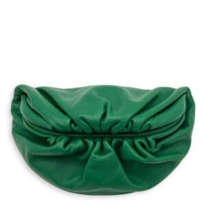 Pouch Crossbody Bag Green in Calfskin, Gold hardware