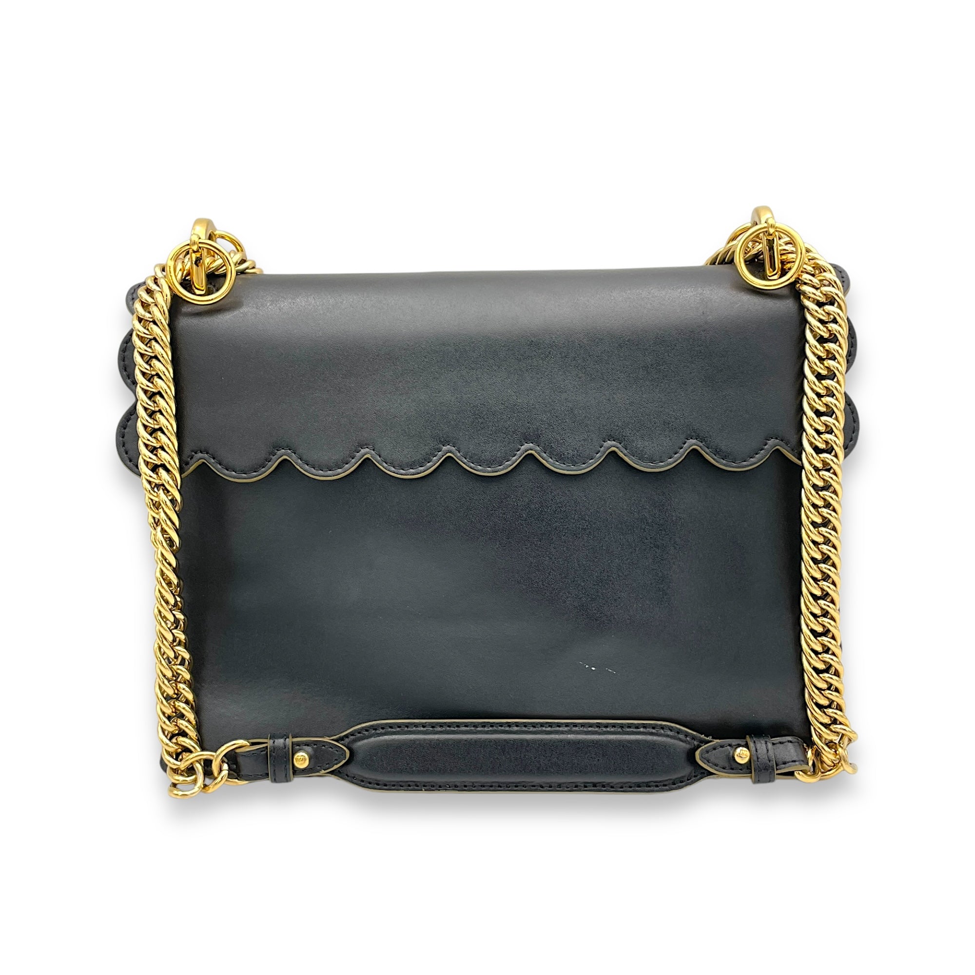 Kan I Shoulder Bag Black in Calfskin, Gold hardware - Image 3