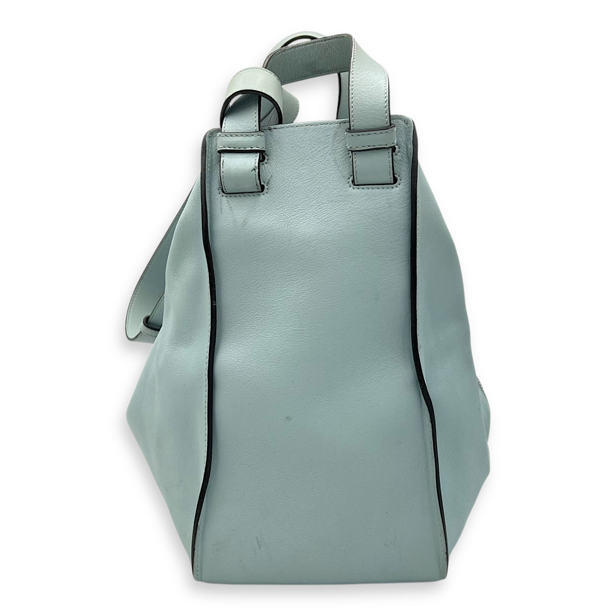 Hammock Medium Blue Top Handle Bag in Calfskin, Silver hardware - Image 3