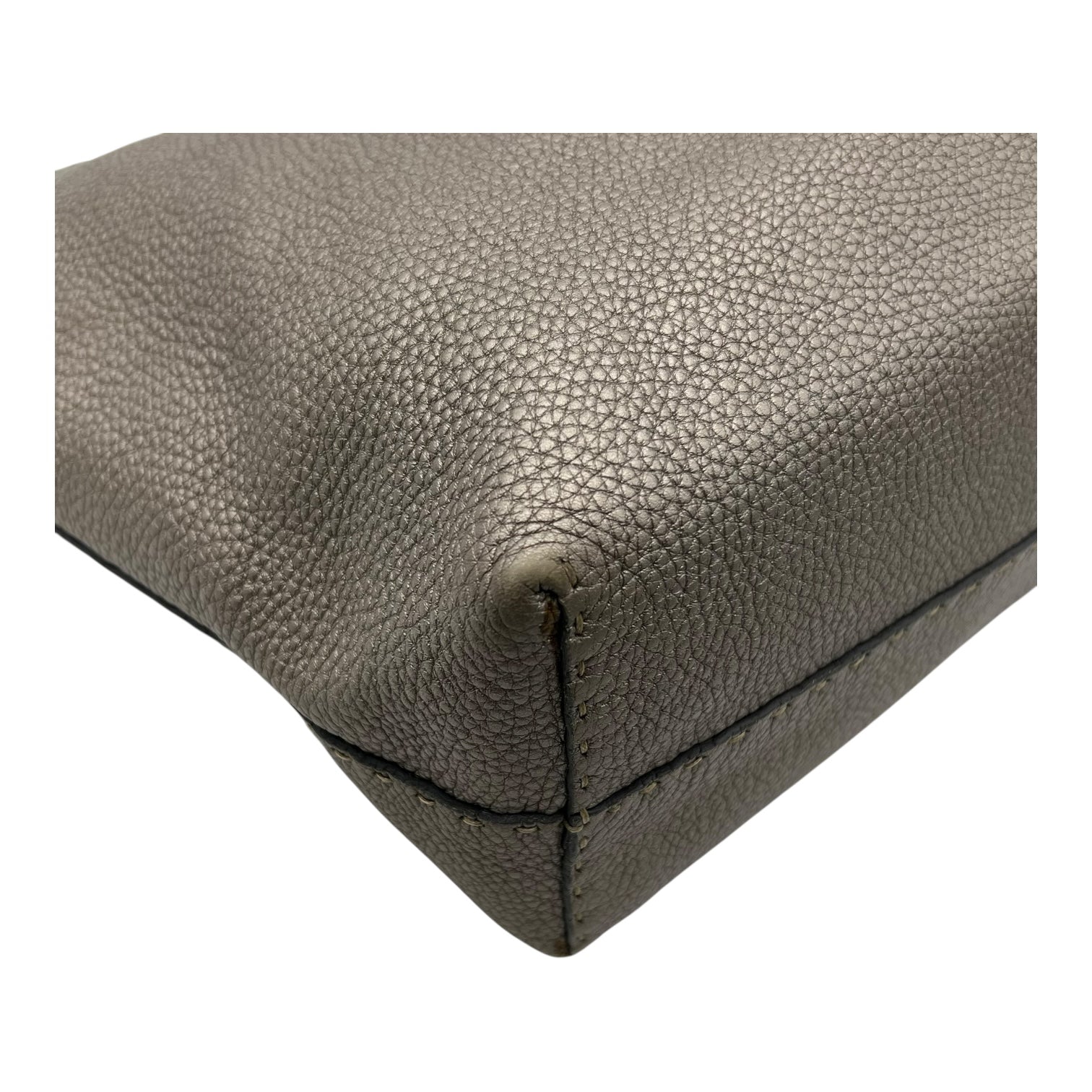 Selleria Metallic Grey Tote Bag in Calfskin, Silver hardware - Image 15