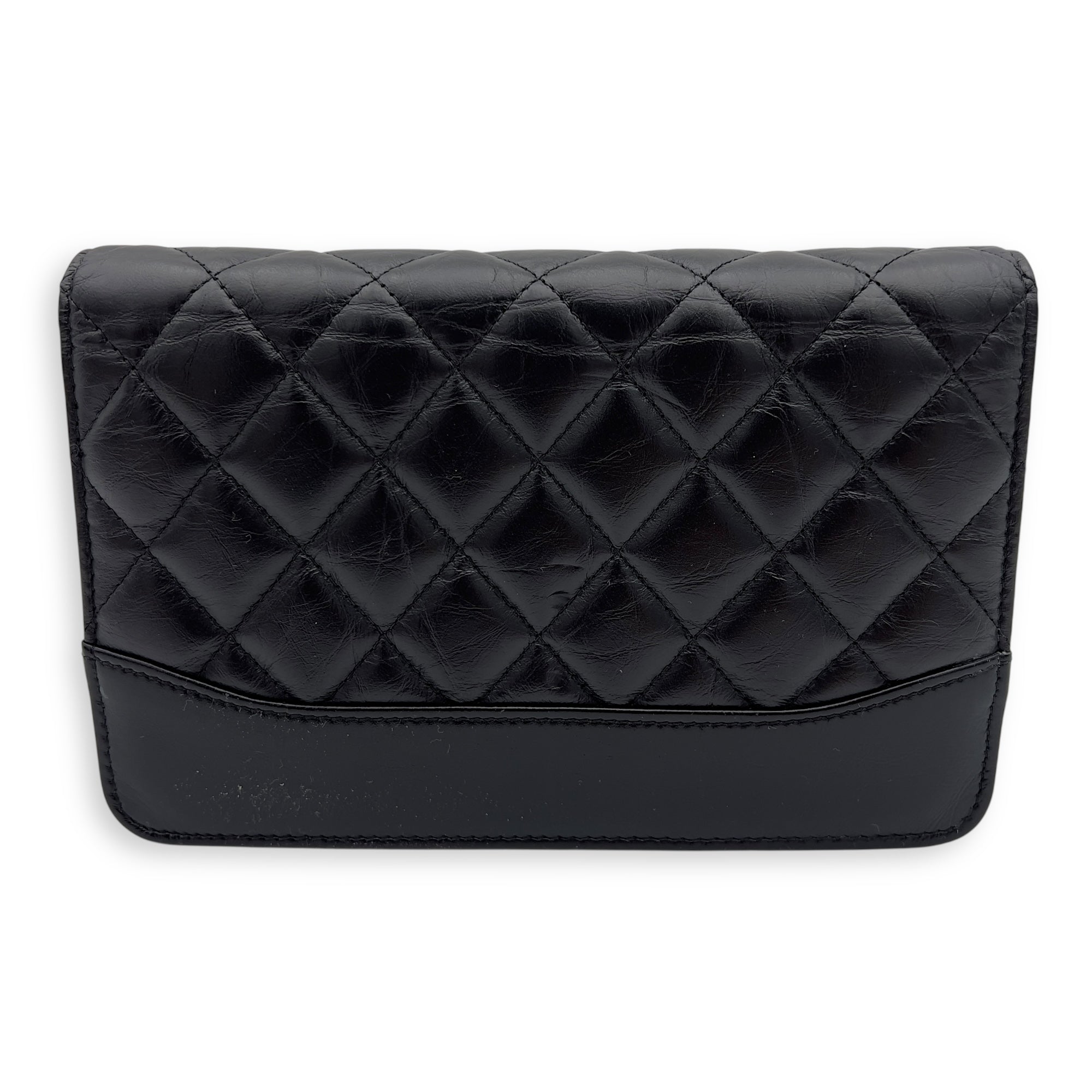 Gabrielle Wallet On Chain Black in Calfskin, Gold hardware - Image 3