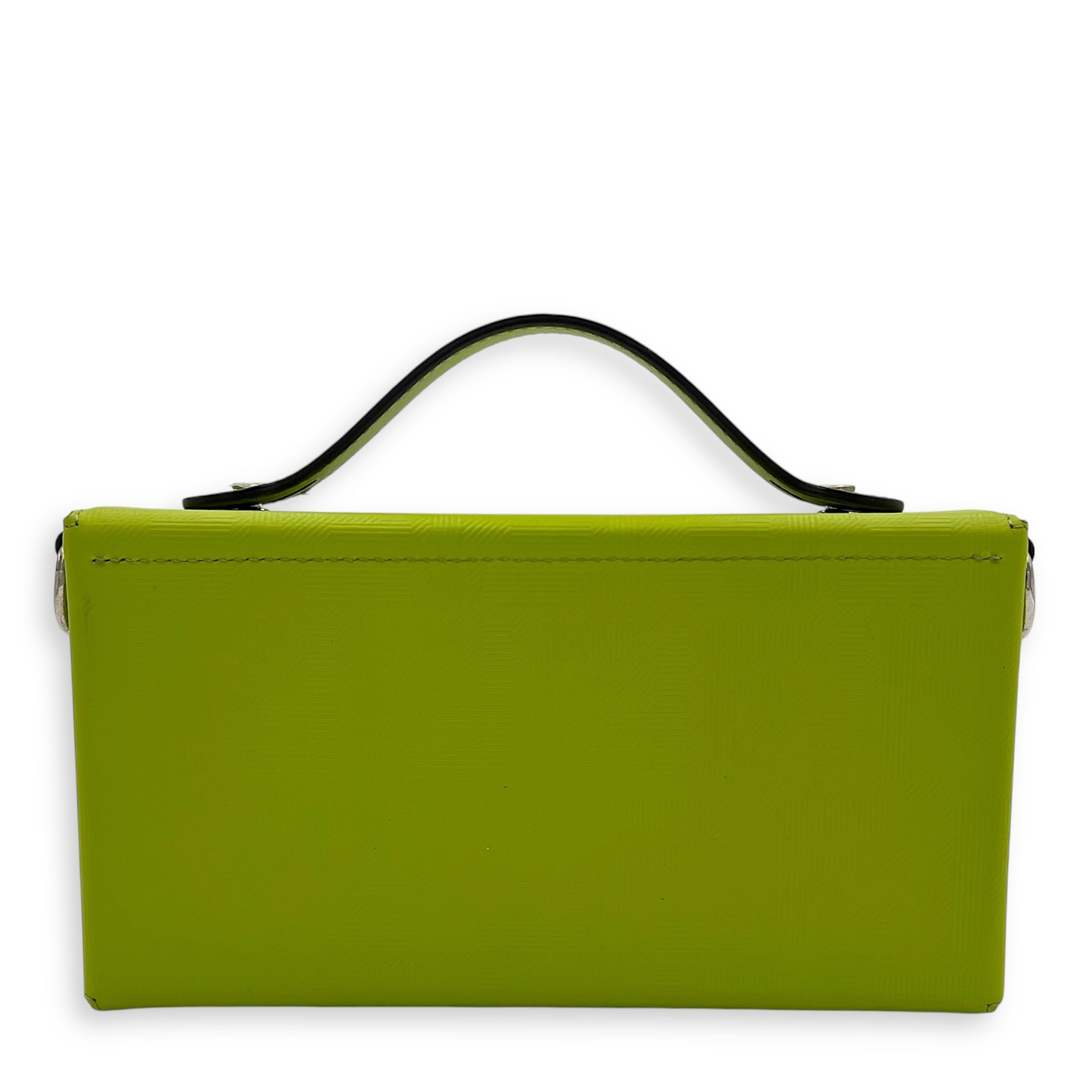 Baguette Green Crossbody Bag in Calfskin, Silver hardware - Image 3