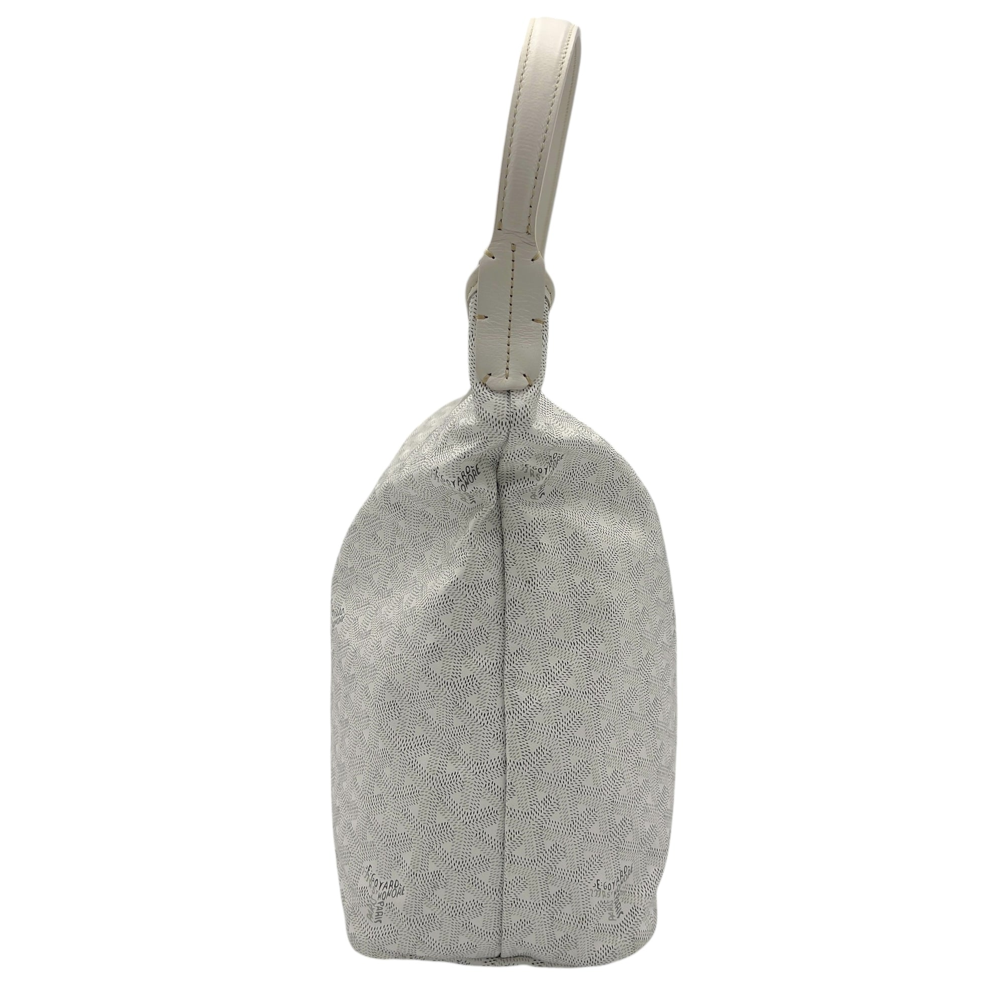 Boheme Tote Bag PM White in Coated Canvas, Silver hardware - Image 4