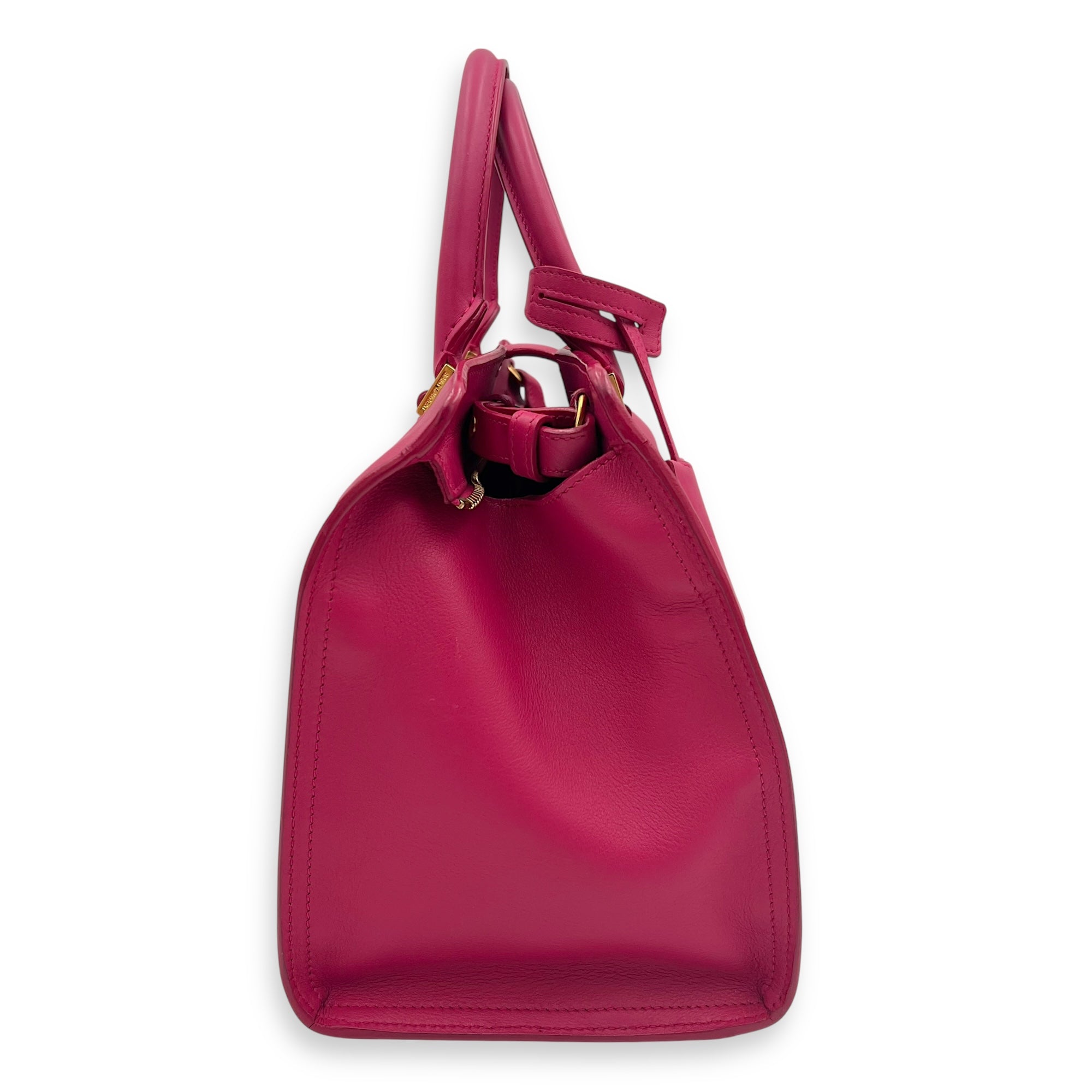 Chyc Top Handle Bag Pink in Calfskin, Gold hardware - Image 6