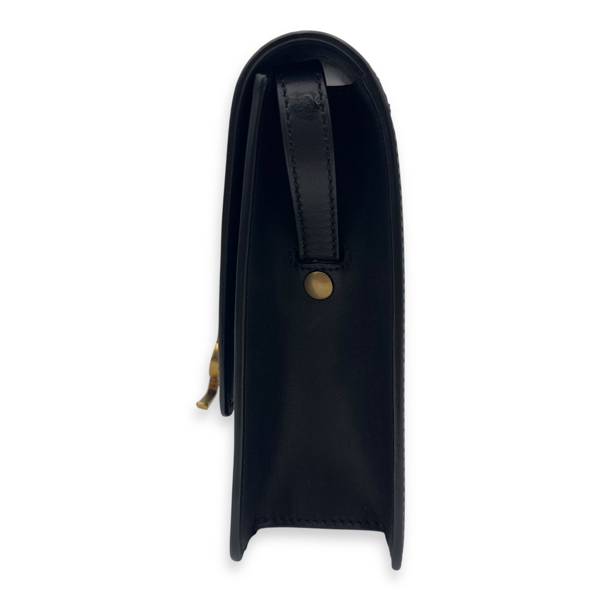 Kaia Crossbody Bag Black in Calfskin, Gold hardware - Image 5