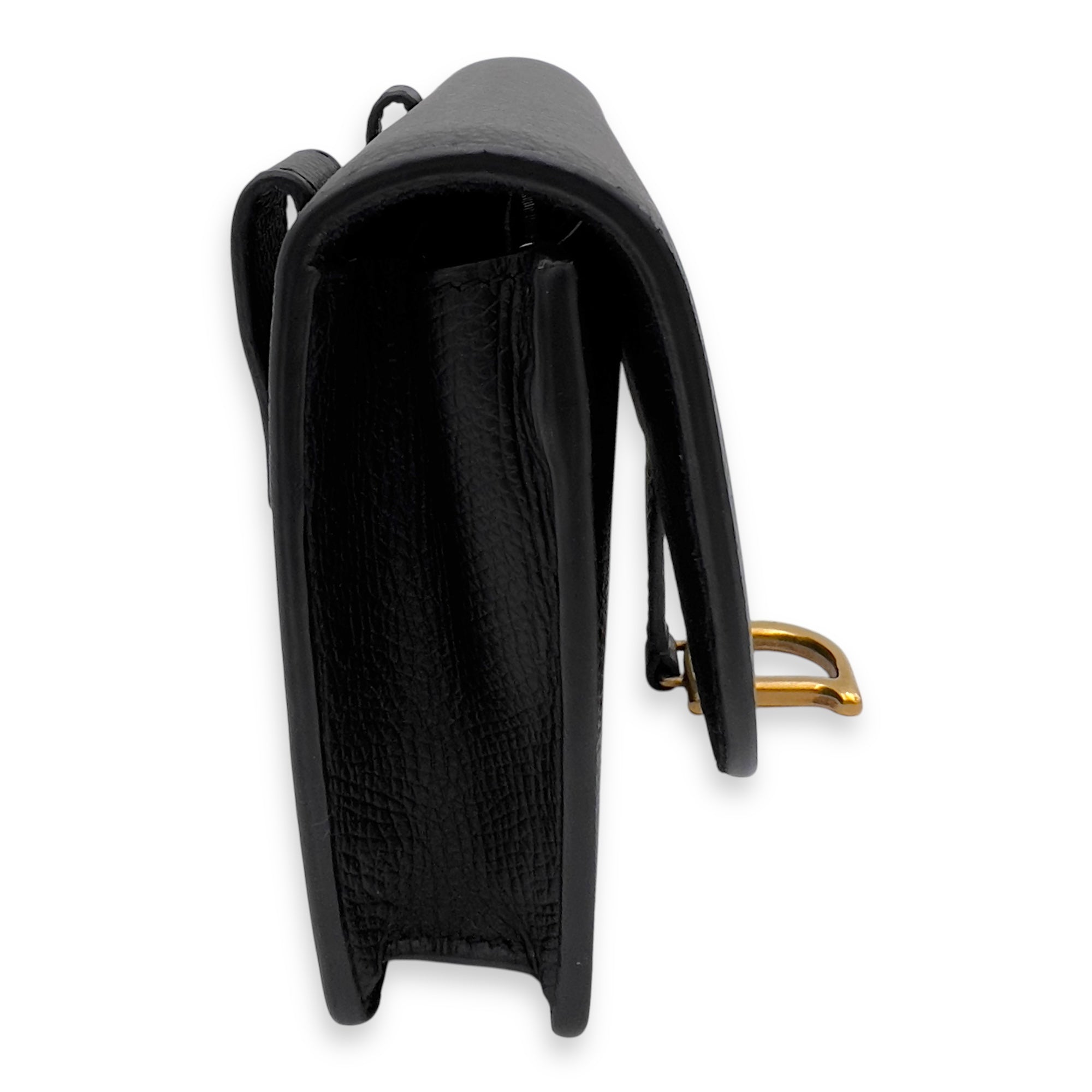 Saddle Belt Bag Black in Calfskin, Gold hardware - Image 9