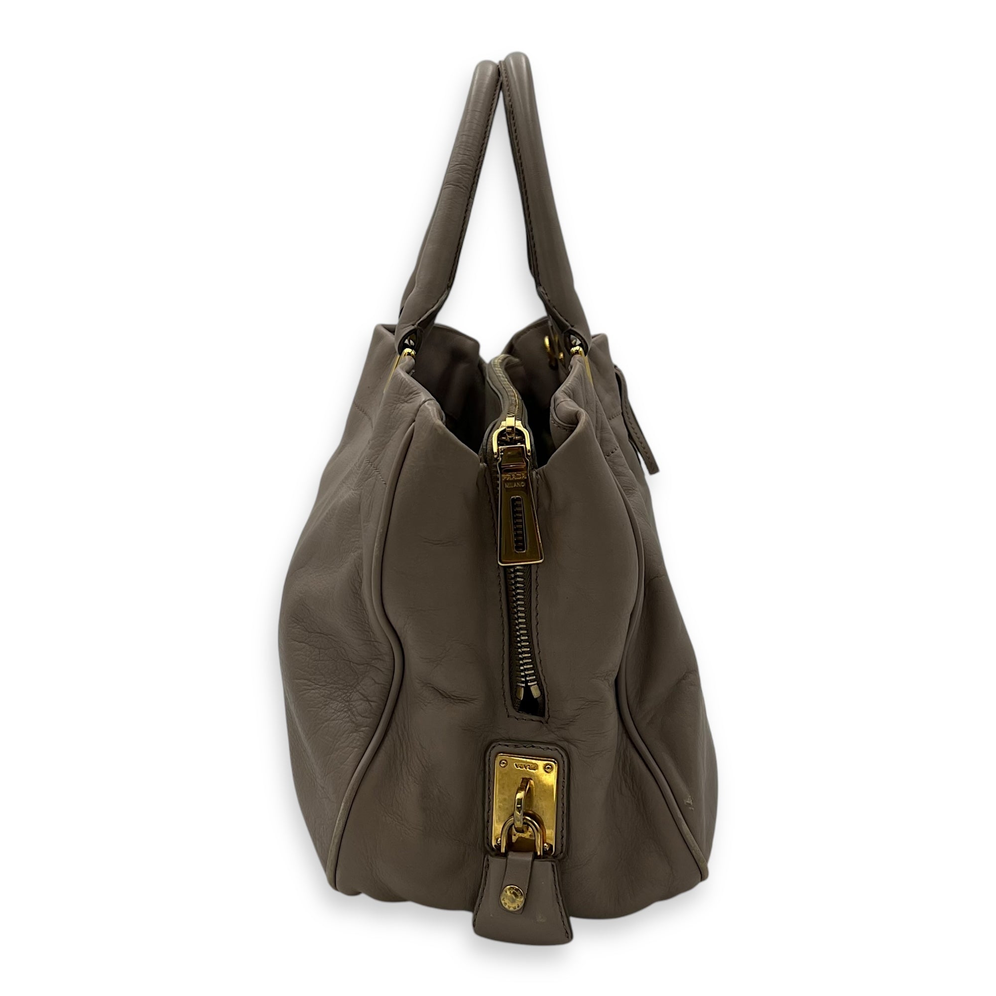 Logo Top Handle Bag Pink in Calfskin, Gold hardware - Image 5