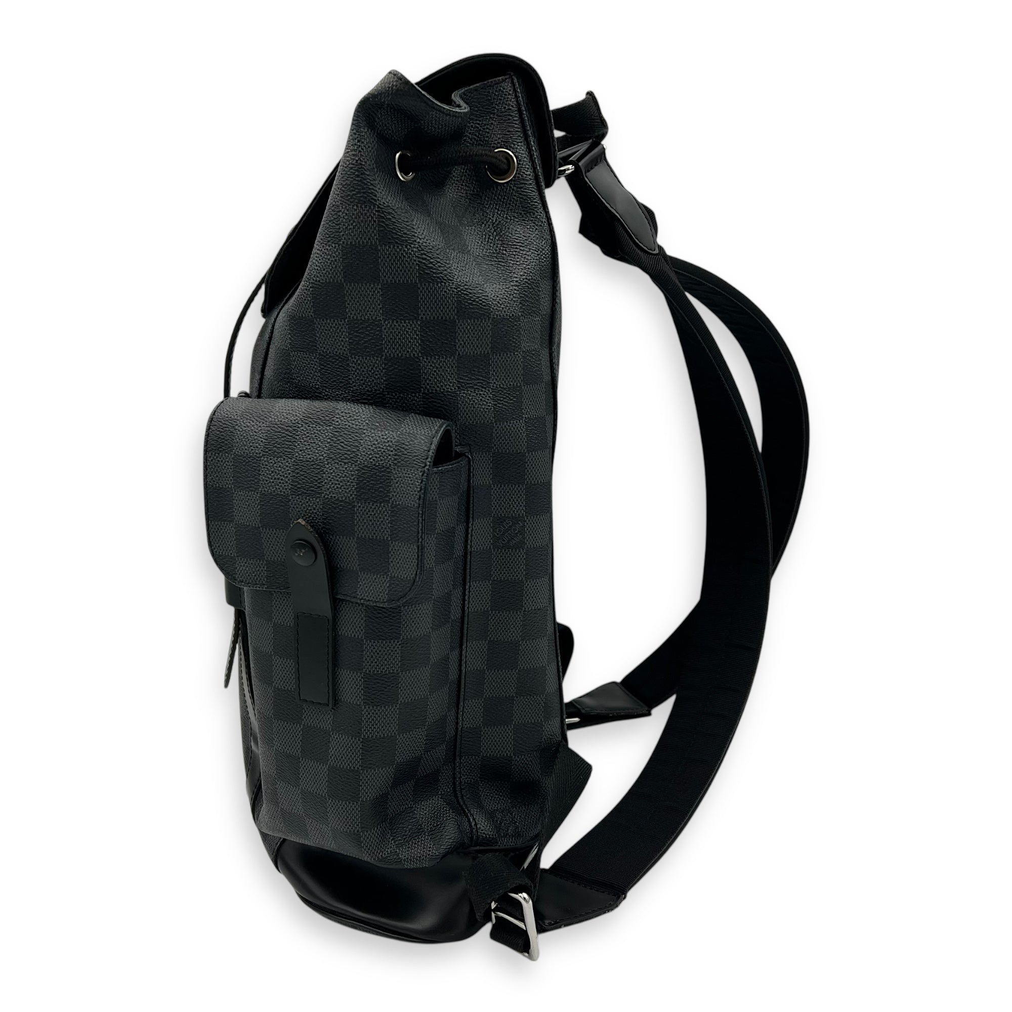 Christopher Backpack Graphite in Coated Canvas, Silver hardware - Image 5