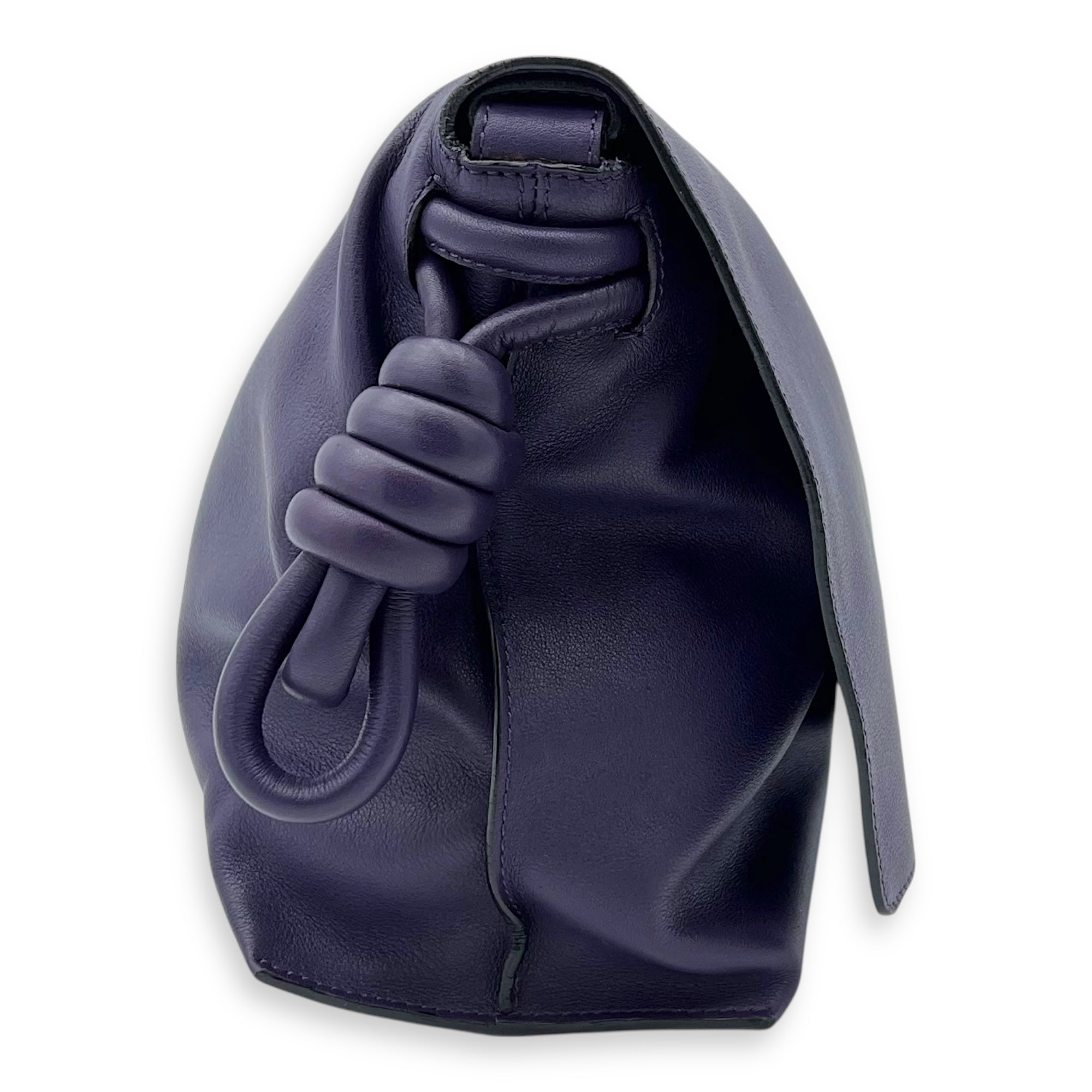 Flamenco Shoulder Bag Purple in Lambskin, Silver hardware - Image 5