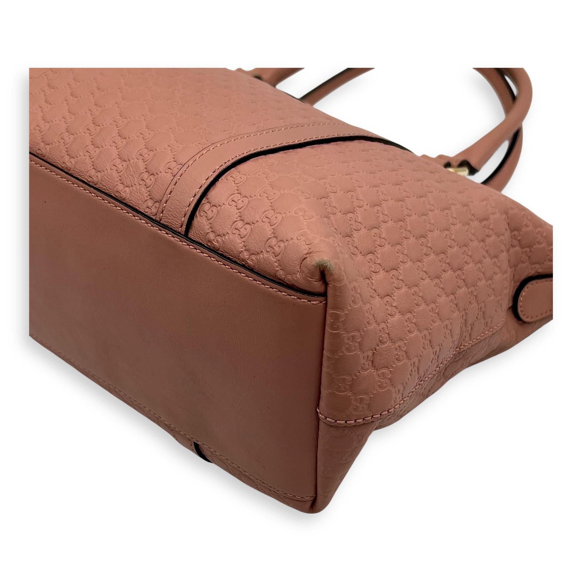 Microguccissima Tote Bag Pink in Guccissima Leather, Gold hardware - Image 9