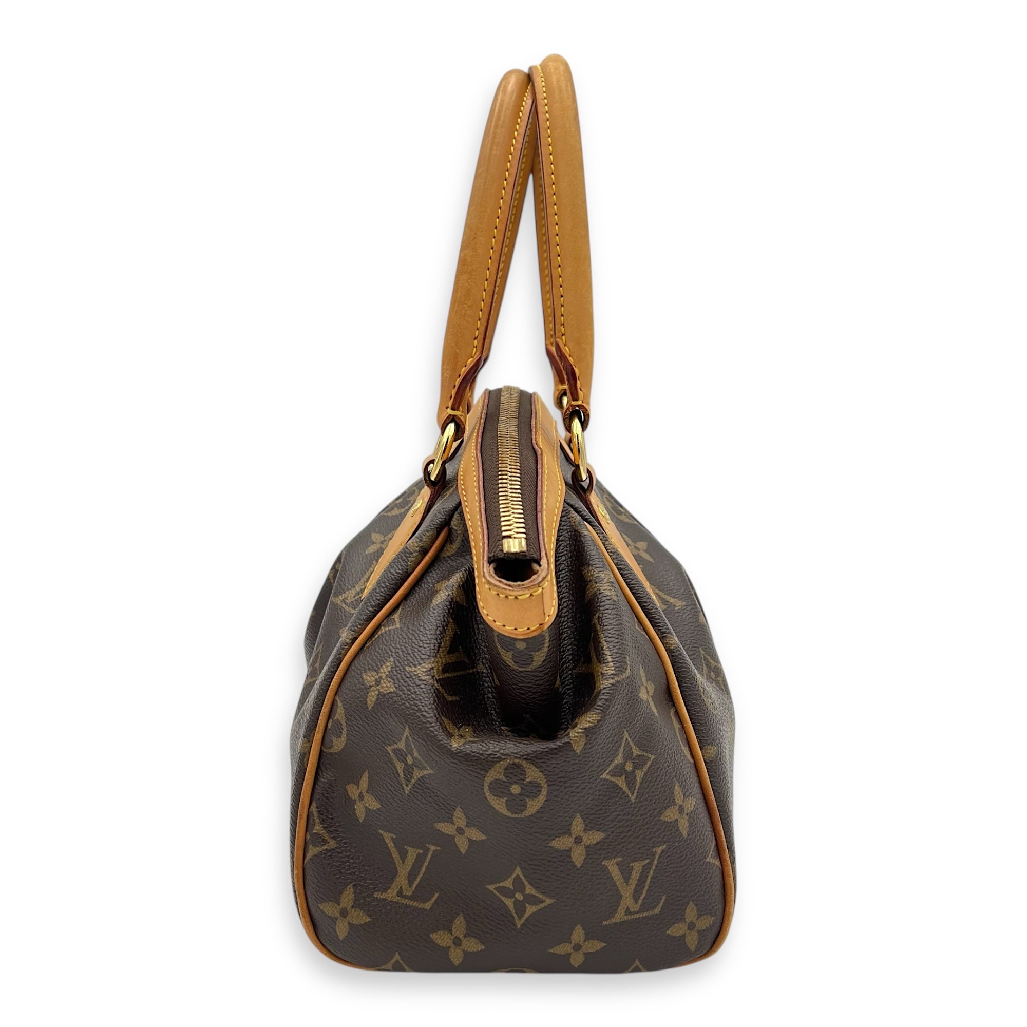 Tivoli Shoulder Bag PM Brown in Monogram Coated Canvas, Gold hardware - Image 4