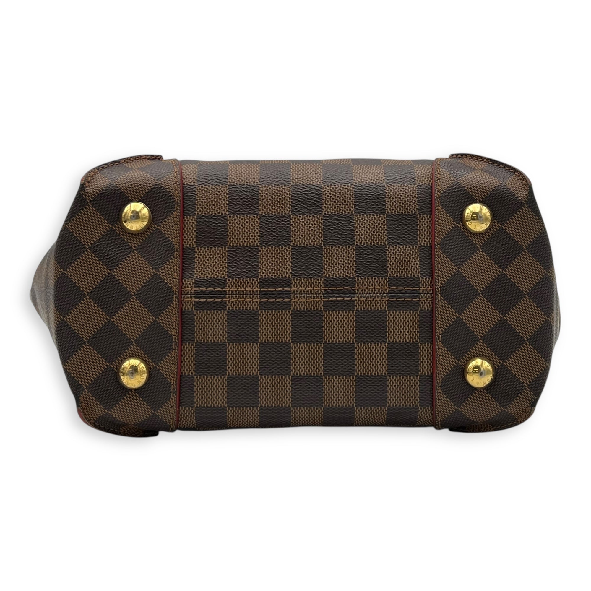 Caissa Top Handle Bag Brown in Coated Canvas, Gold hardware - Image 6