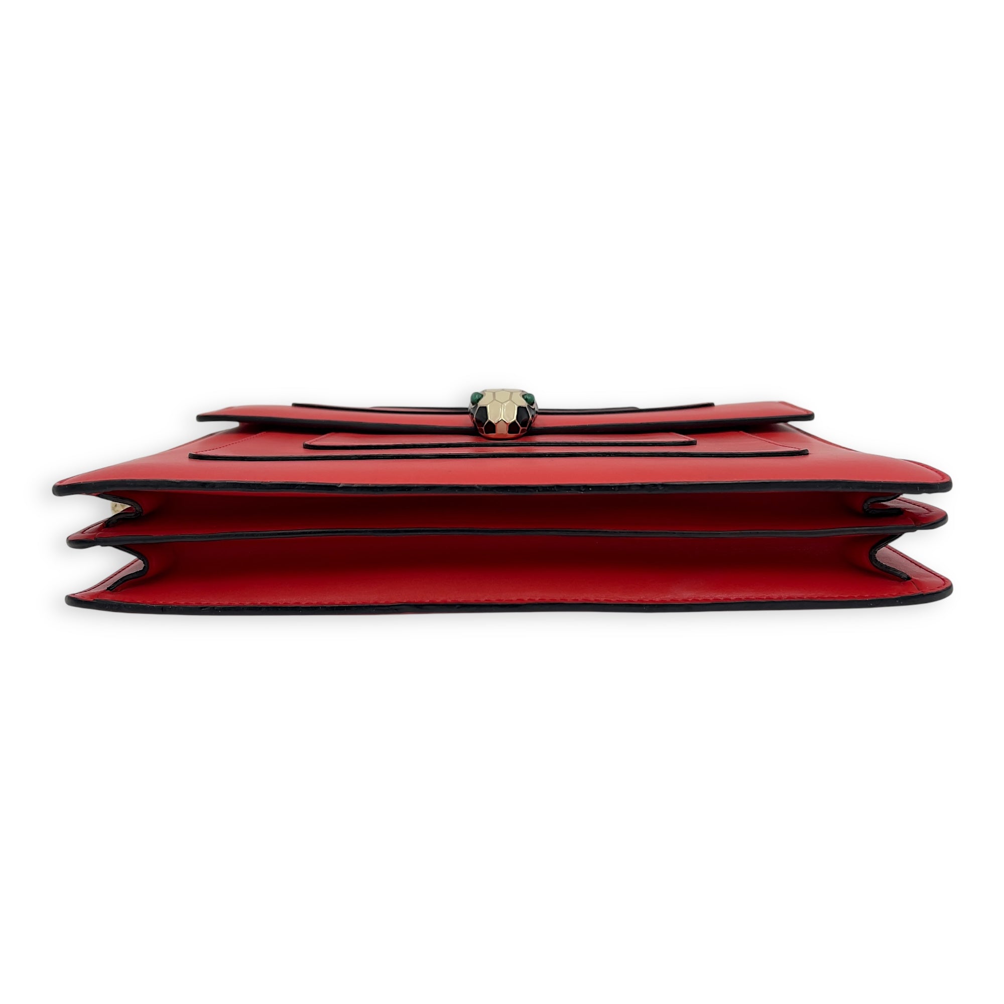 Serpenti Forever Shoulder Bag Red in Calfskin, Gold hardware - Image 4
