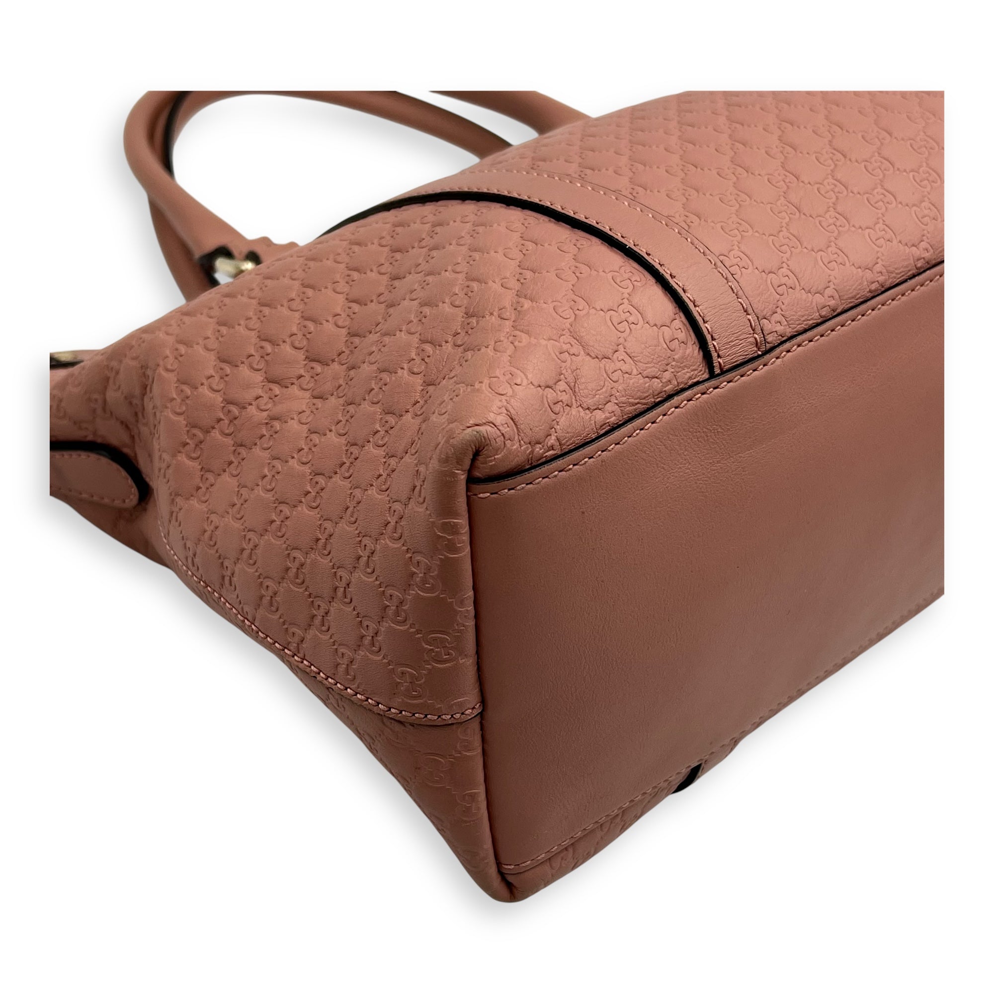 Microguccissima Tote Bag Pink in Guccissima Leather, Gold hardware - Image 8