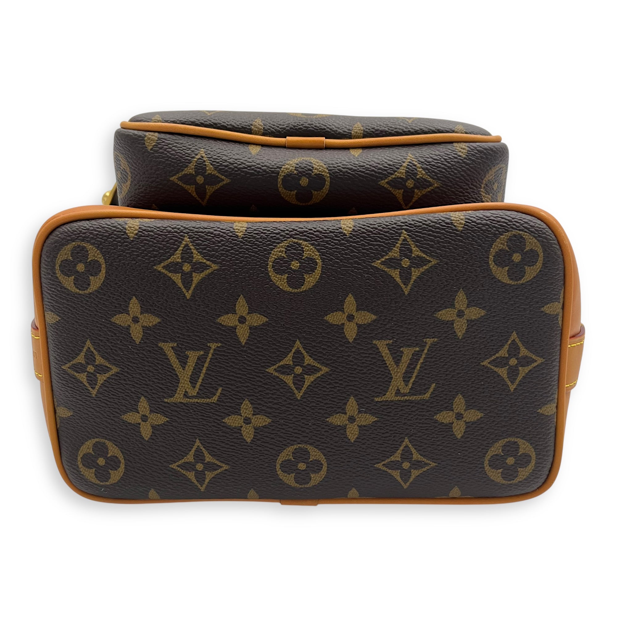 Noe Cargo Crossbody Bag Brown in Monogram Coated Canvas, Gold hardware - Image 4
