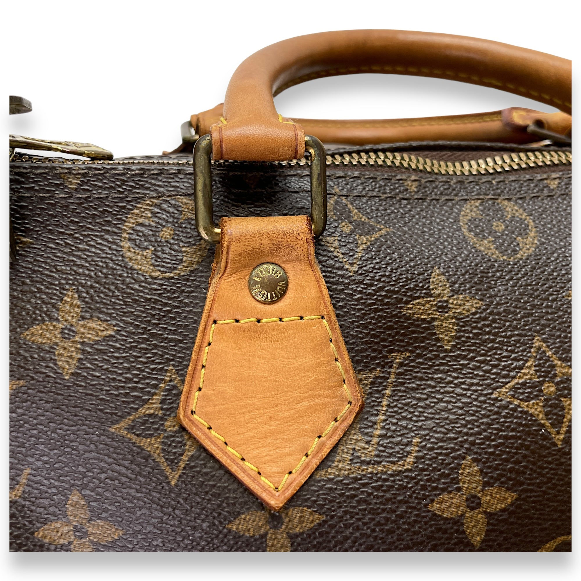 Speedy Bandouliere 30 Brown Top Handle Bag in Monogram Coated Canvas, Gold hardware - Image 7