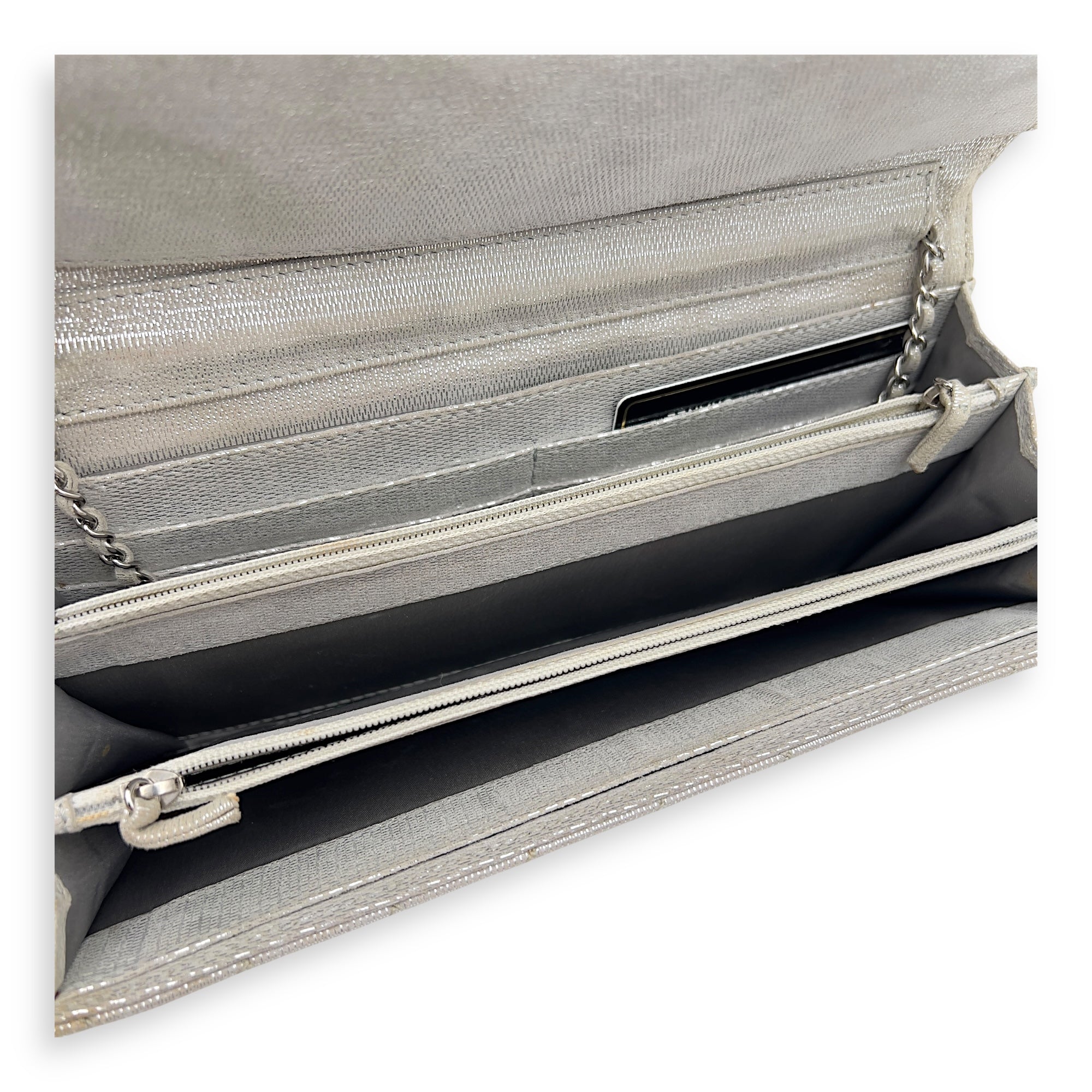 CC Silver Wallet On Chain in Jersey, Silver hardware - Image 7