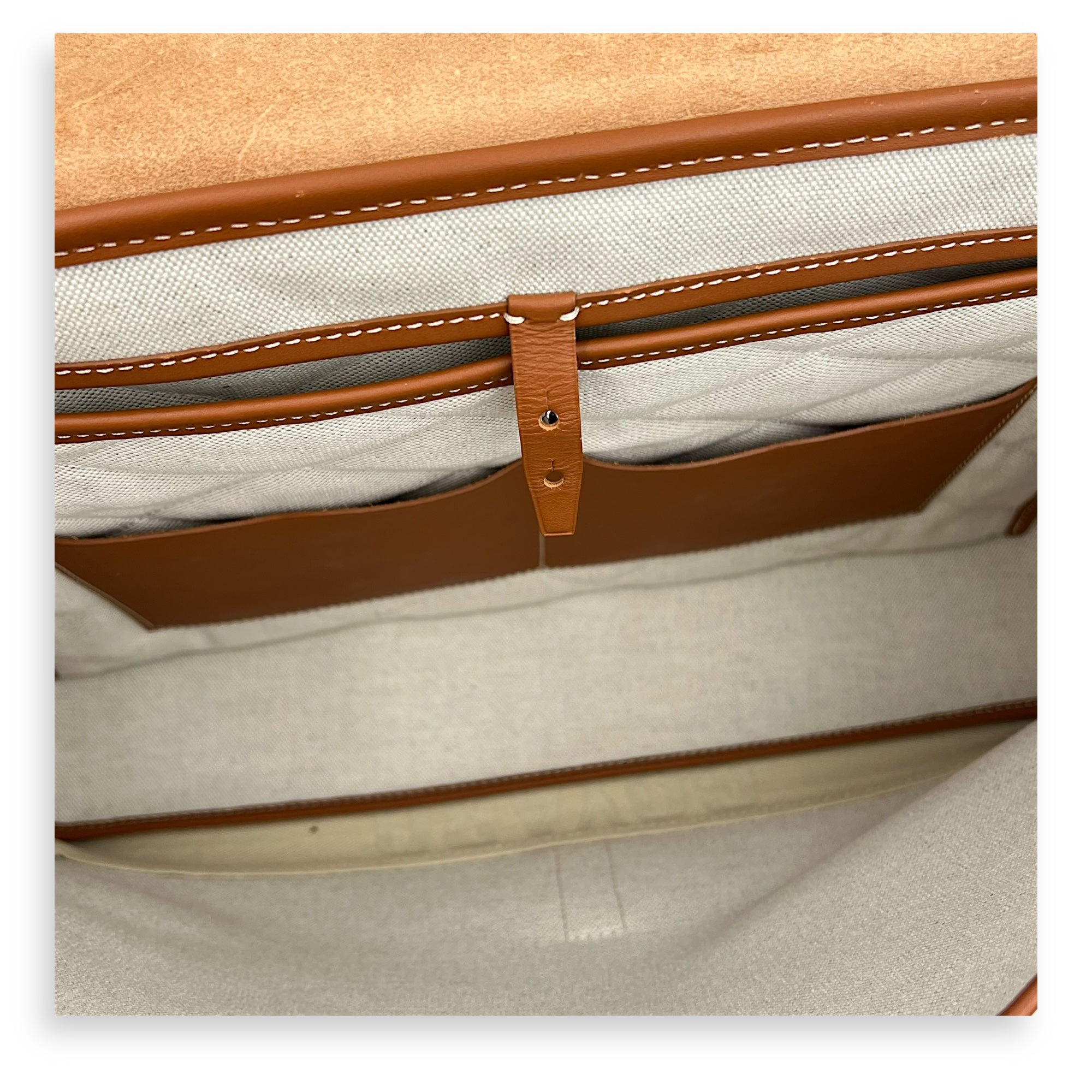 Citadine PM Brown Top Handle Bag in Coated Canvas, Silver hardware - Image 7