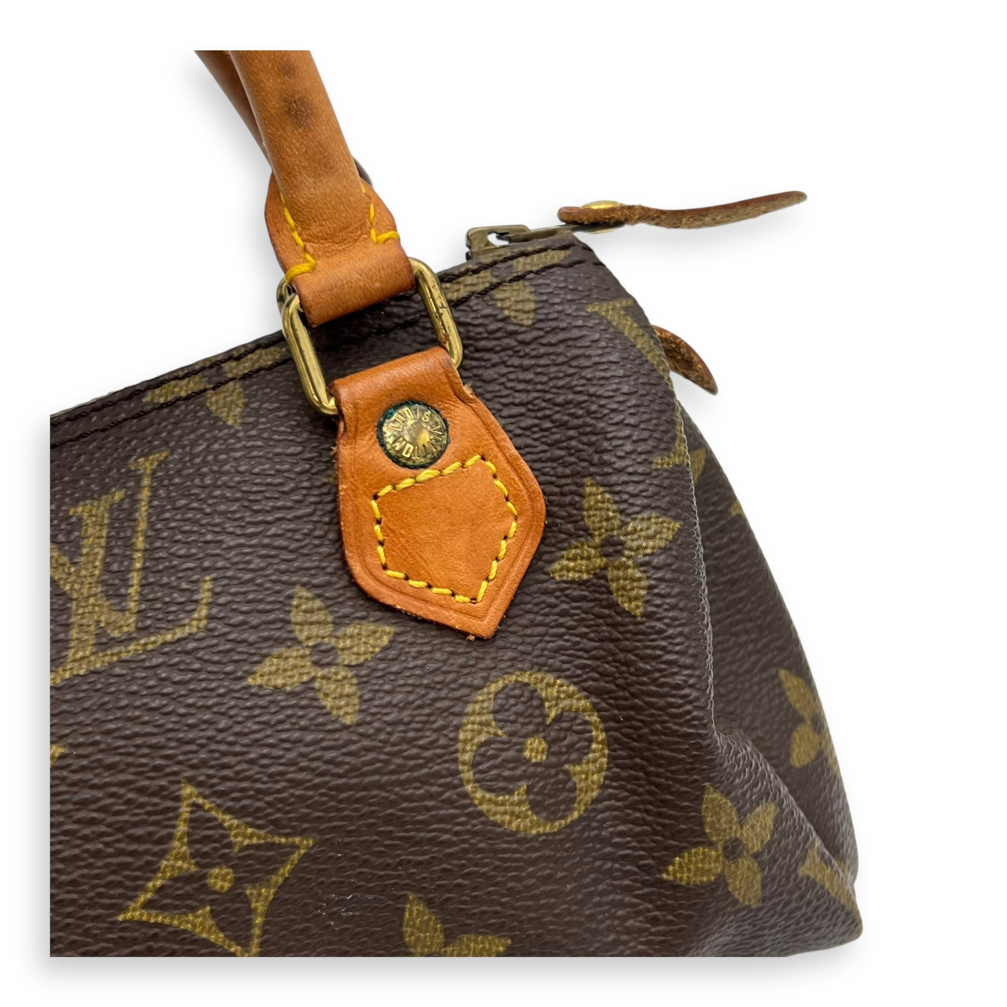 Speedy Crossbody Bag Brown in Monogram Coated Canvas, Gold hardware - Image 8
