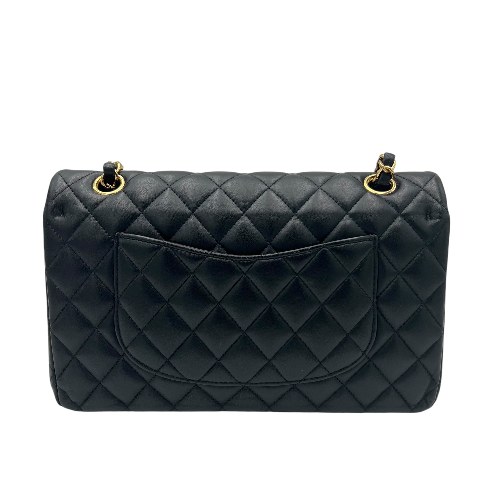 Classic Shoulder Bag Medium Black in Lambskin, Gold hardware - Image 3