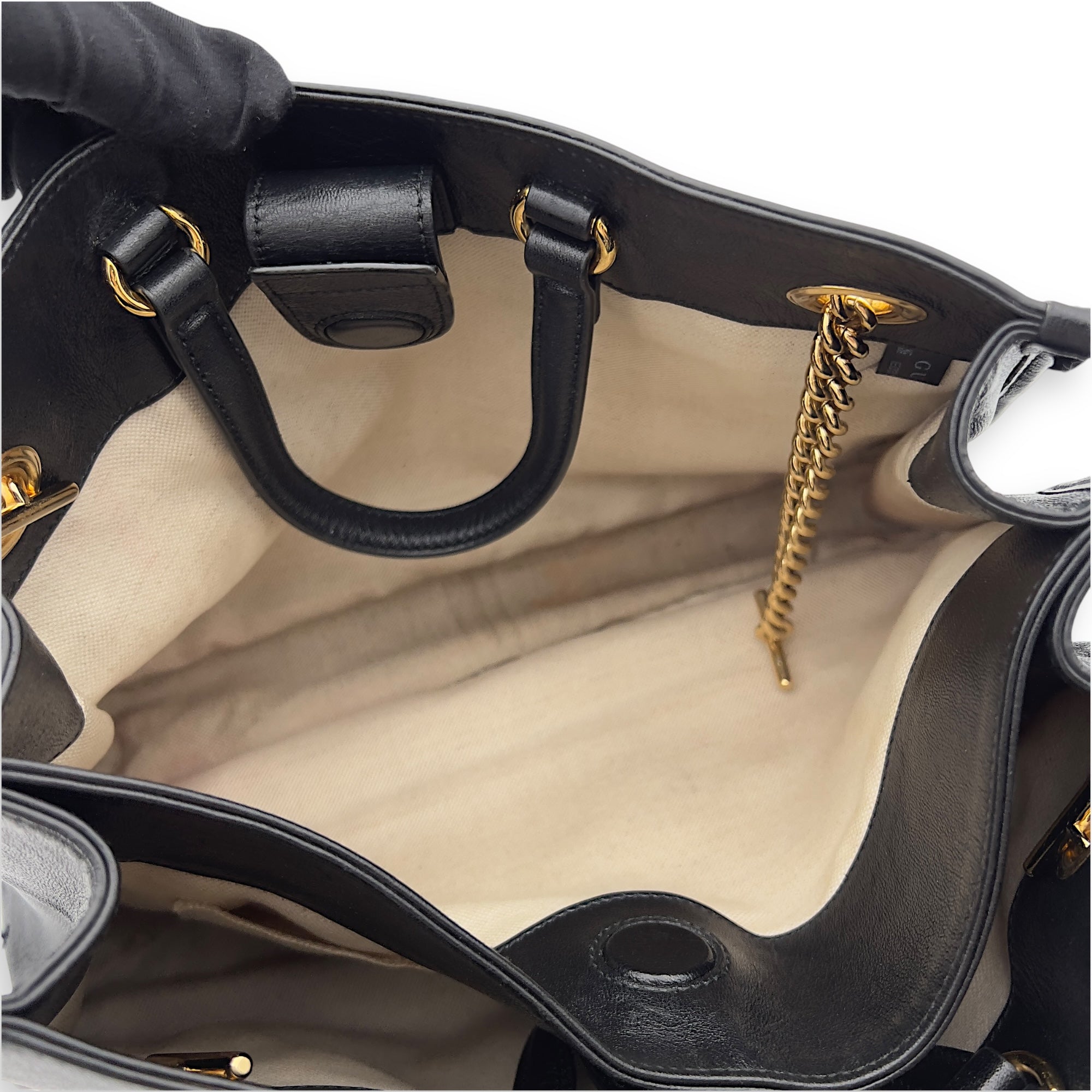 Horsebit 1955 Tote Bag Black in Calfskin, Gold hardware - Image 8
