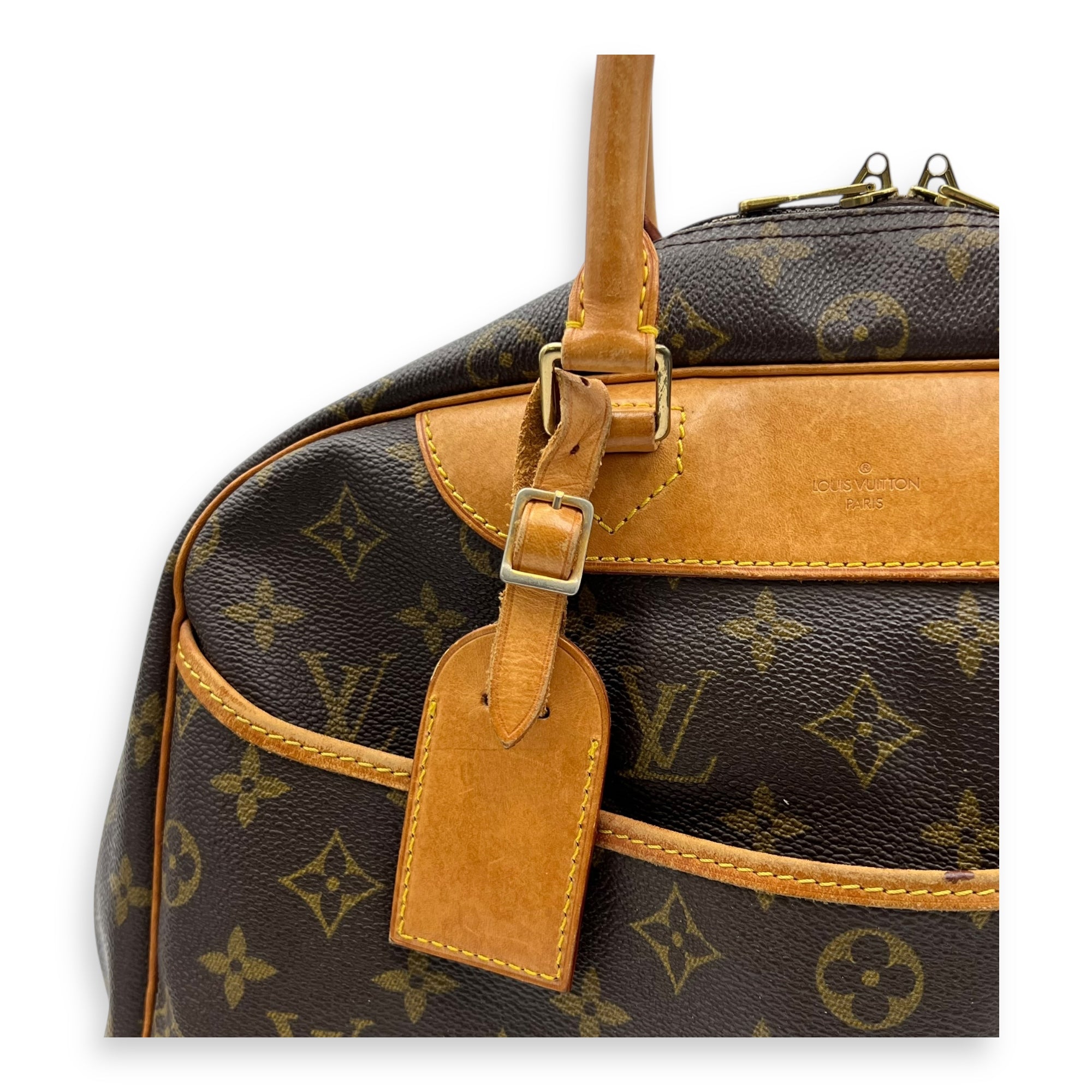Deauville Top Handle Bag Brown in Monogram Coated Canvas, Gold hardware - Image 8