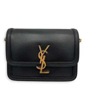 Solferino Shoulder Bag Black in Calfskin, Gold hardware