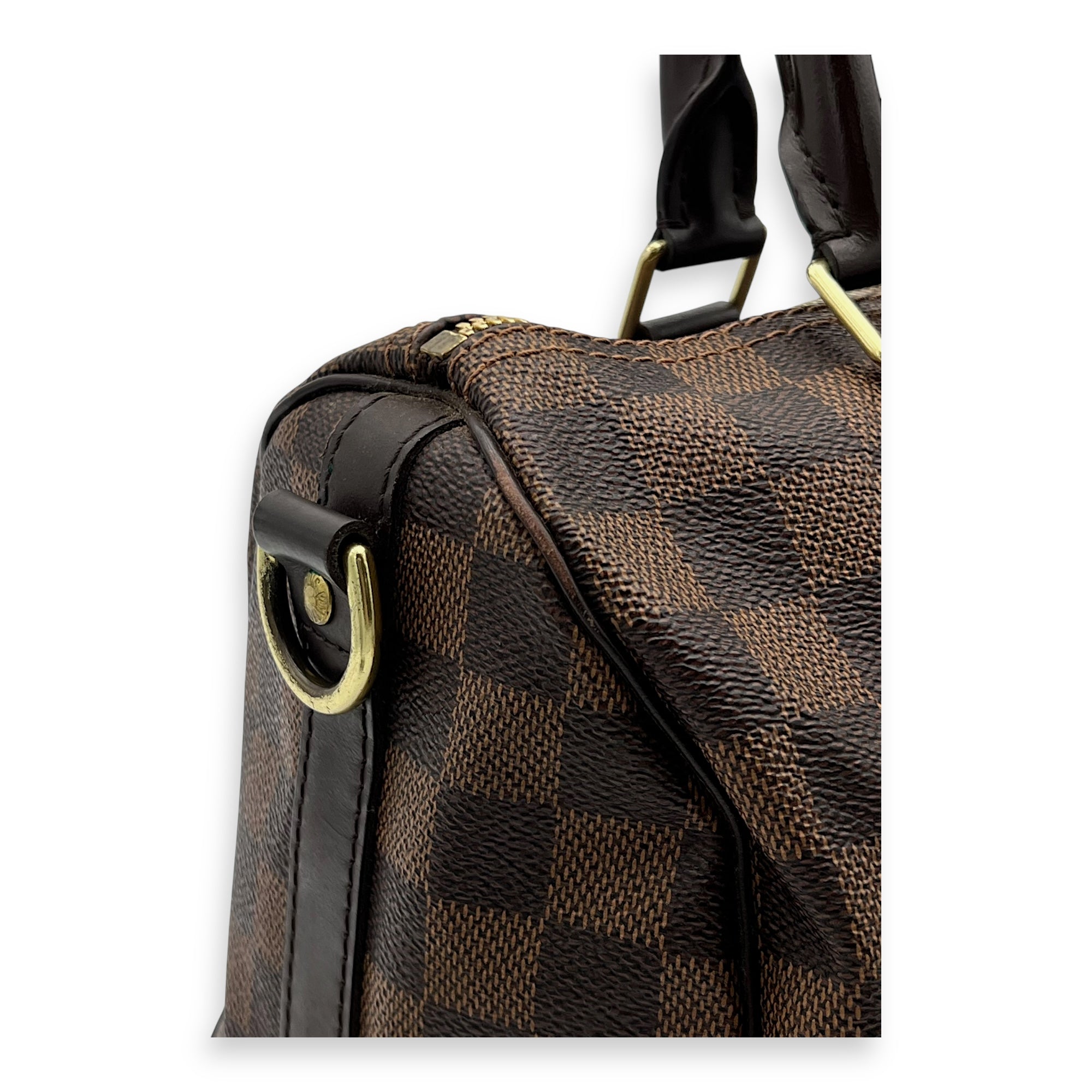 Speedy Bandouliere Top Handle Bag 25 Brown in Coated Canvas, Gold hardware - Image 8