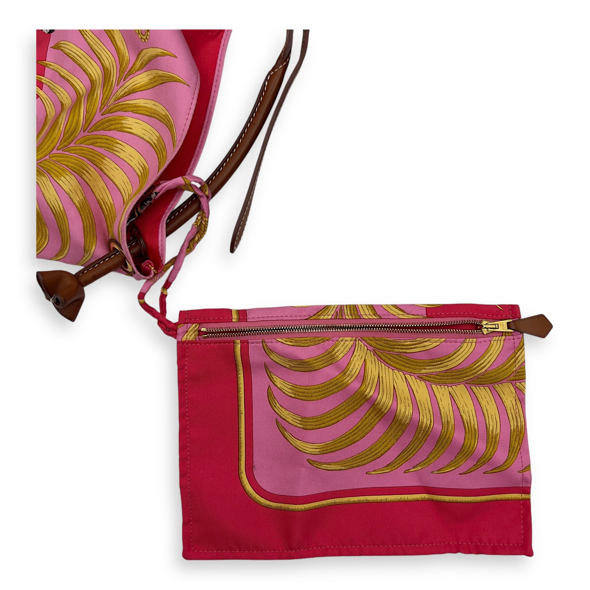 Silky City Multi-colour Tote Bag in Silk, Gold hardware - Image 8