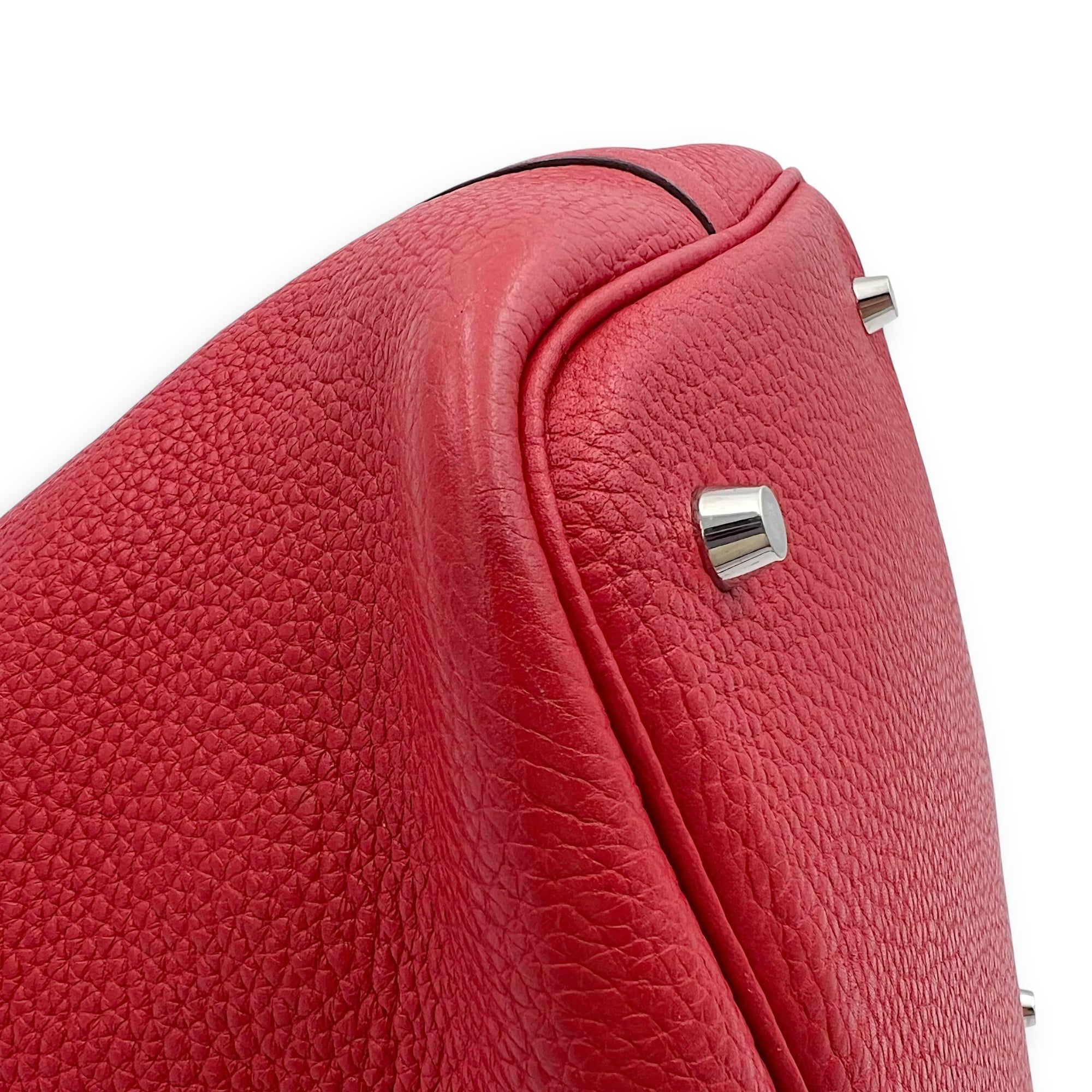 Picotin 26 Red Bucket Bag in Clemence, Palladium hardware - Image 8