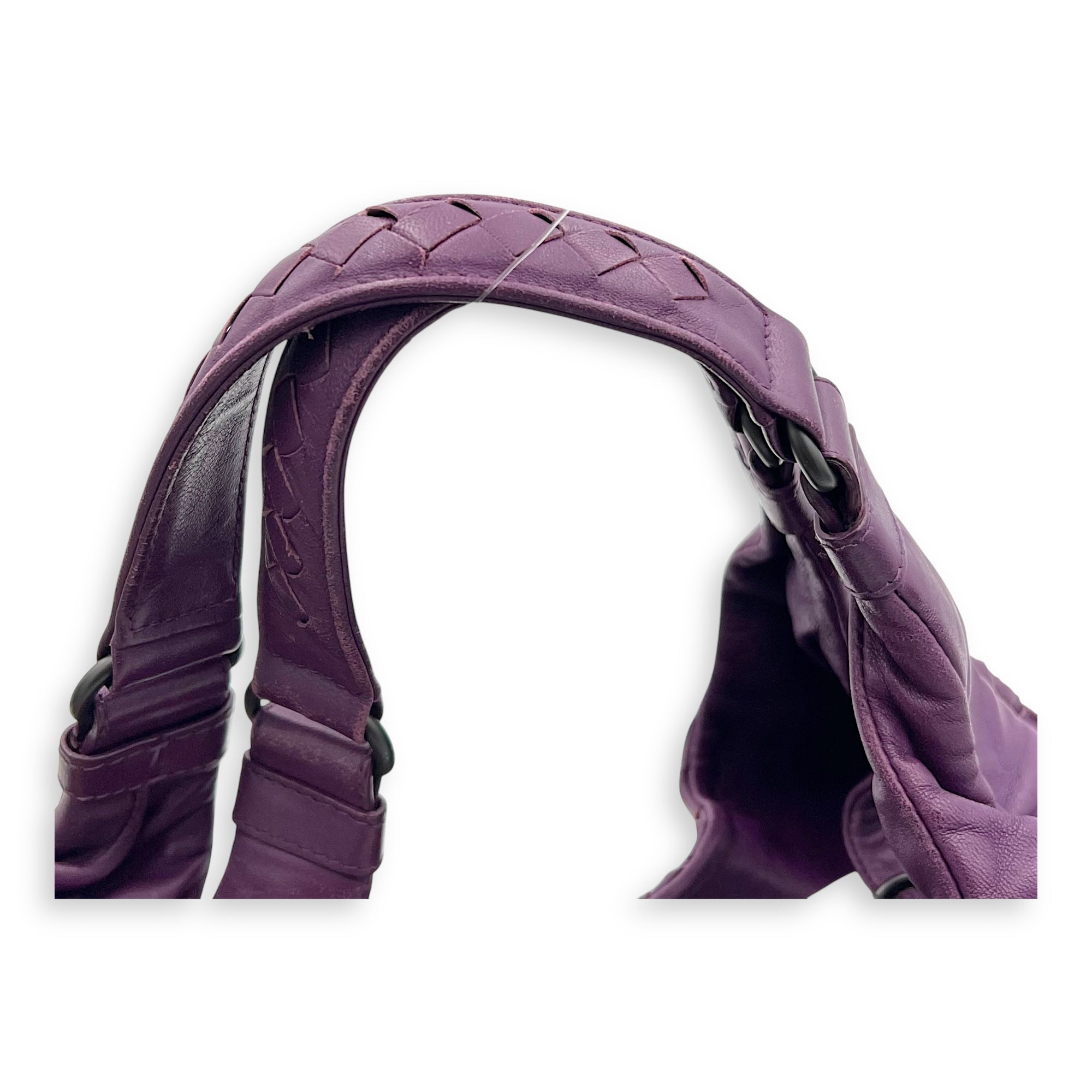 Intrecciato Hobo Purple in Nappa Leather, Gunmetal hardware - Image 8